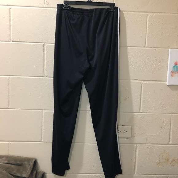 Adidas Black & White Striped Joggers with Elastic Waist Size Medium - Picture 4 of 8